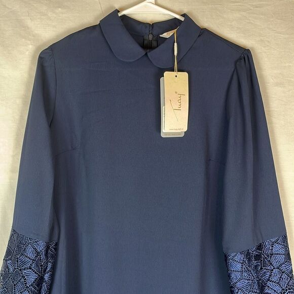 NWT Dark Blue Knee Length Loose Dress Tuay Guler - Picture 3 of 6